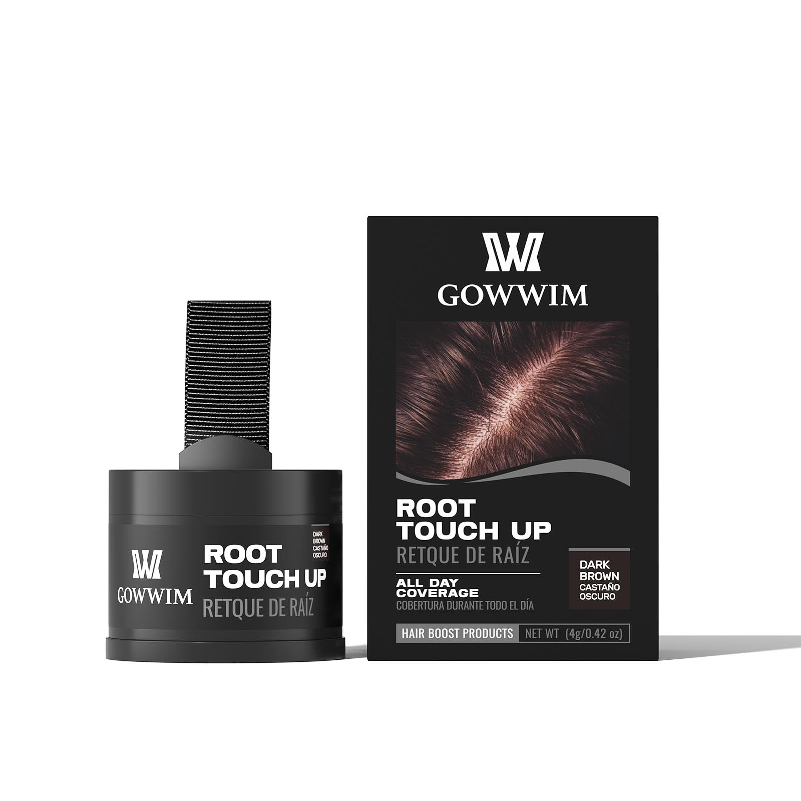 Gowwim Root Touch up Powder, Instantly Gray Hair Cover up Hairline Powder for Women & Men Waterproof and Sweatproof Root Cover Up Long-Lasting for Thinning & Loss Hair
