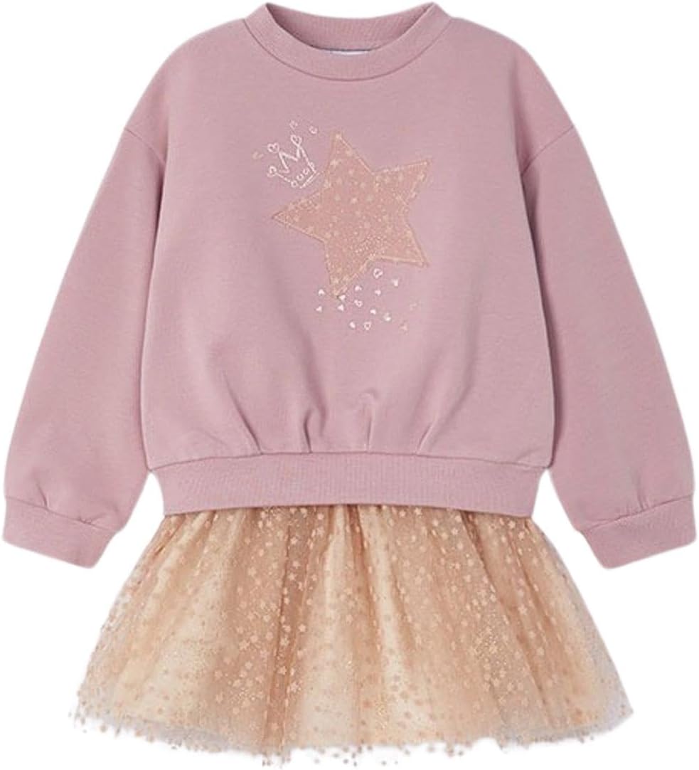 Mayoral Tulle Skirt Set for Girls Rose