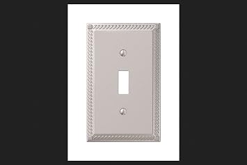 Amerelle Georgian Single Toggle Cast Metal Wallplate in Satin Nickel