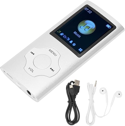 Miniatura 5 de Fafeicy Reproductor de MP3 Pantalla LCD de 1.8 pulgadas Reproductor de música portátil con función de grabación de radio FM para estudiantes (plata)