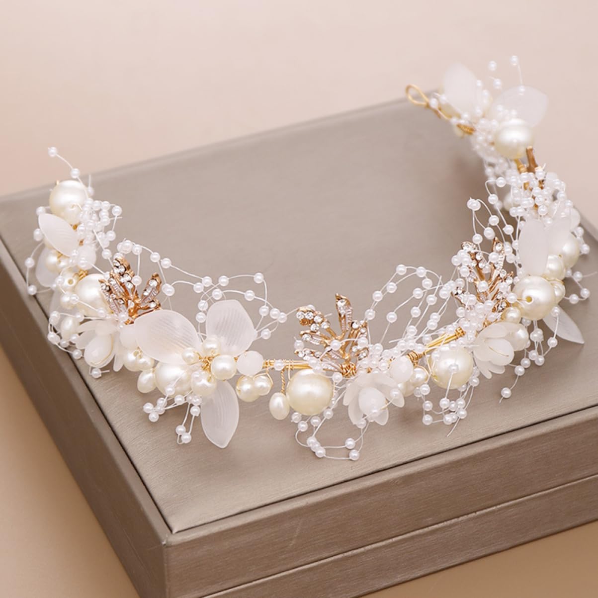 3 Piezas Banda De Pelo Nupcial Elegante Diadema De Tocado De Novia Cuentas De Diamantes De Imitación Para El Cabello Abalorios Mostacillas Niño Boda Cristal