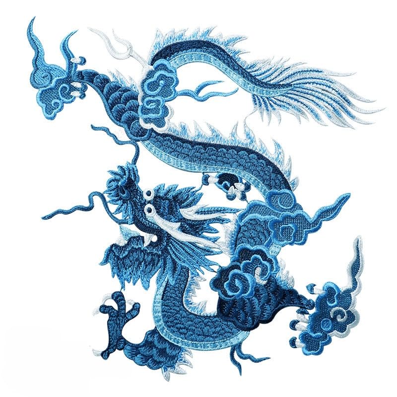 TGBYHU 27 * 26CM Large Size Dragon Iron Embroidered Applique Patch Chinese Sew On Badge And Patch Sew On Patch For Craft Diy Adult