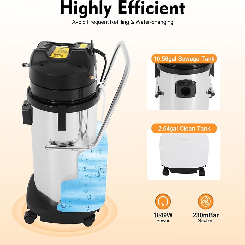 Aspiradora Agua Tapiceria Limpiador -Limpia de Sofa Aspirador Maquina Limpieza Liquidos Lava Extracción Alfombras Colchones Upholstery Hidroaspiradora Coche Carpet Cleaner Machine