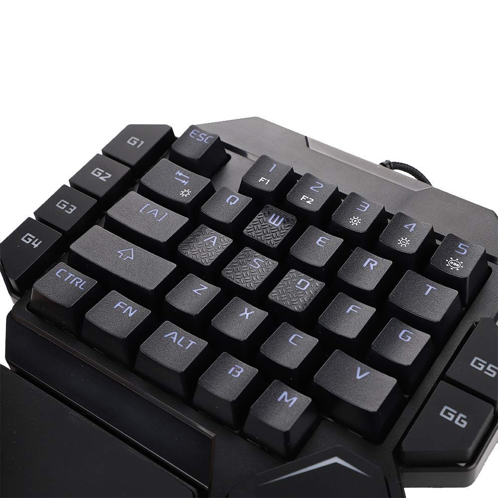 Goshyda Clavier rétroéclairé à Une Main, USB Filaire 35 Touches Clavier de Jeu mécanique à Une Main RGB Blacklight avec Fonction de définition de Macro, avec Touches multimédia FN