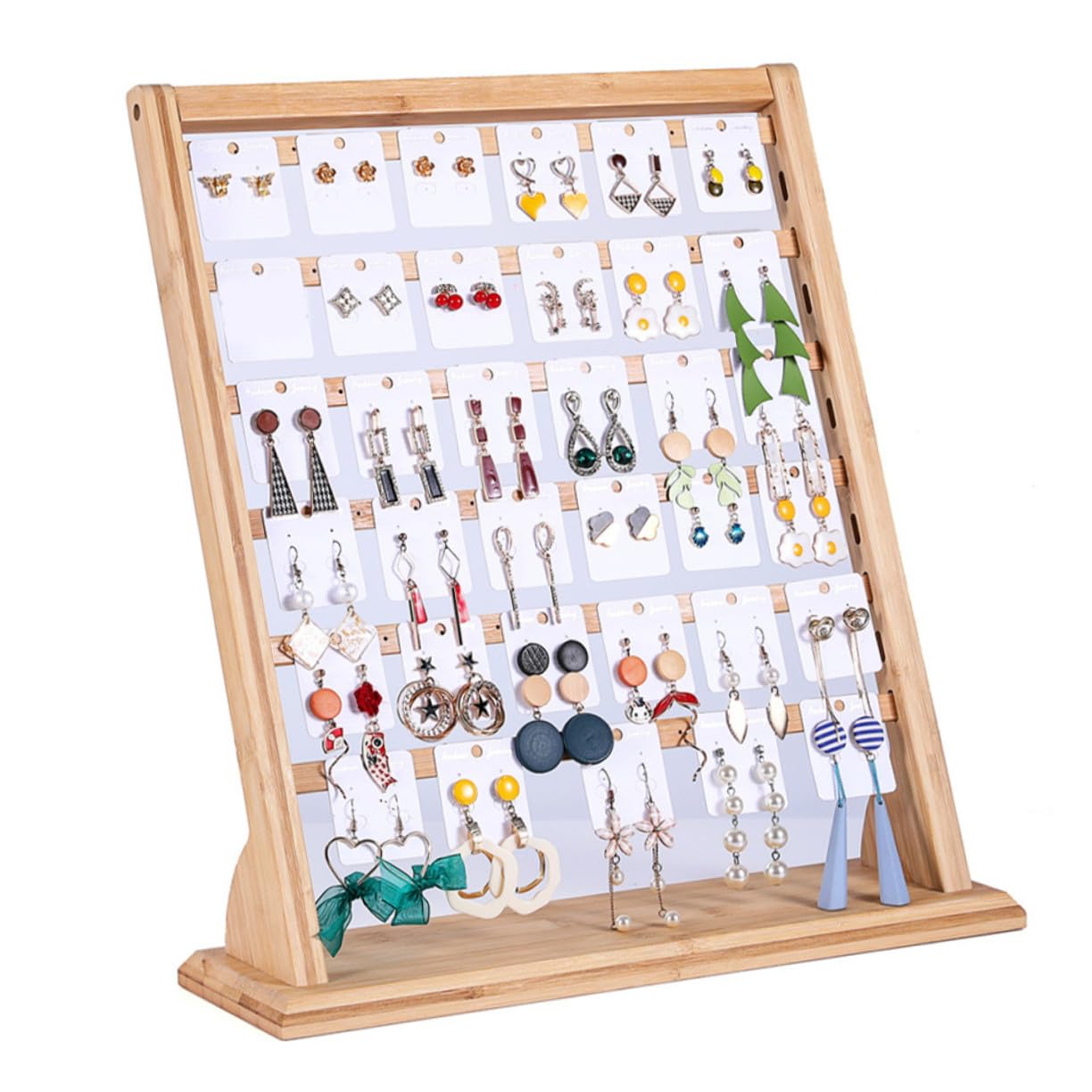 Healeved Présentoir Boucles Oreilles Stable et Organisateur de Bijoux Créatif à Support de Rangement Pratique pour Cartes et Boucles Oreilles Décoration Maison Polyvalente