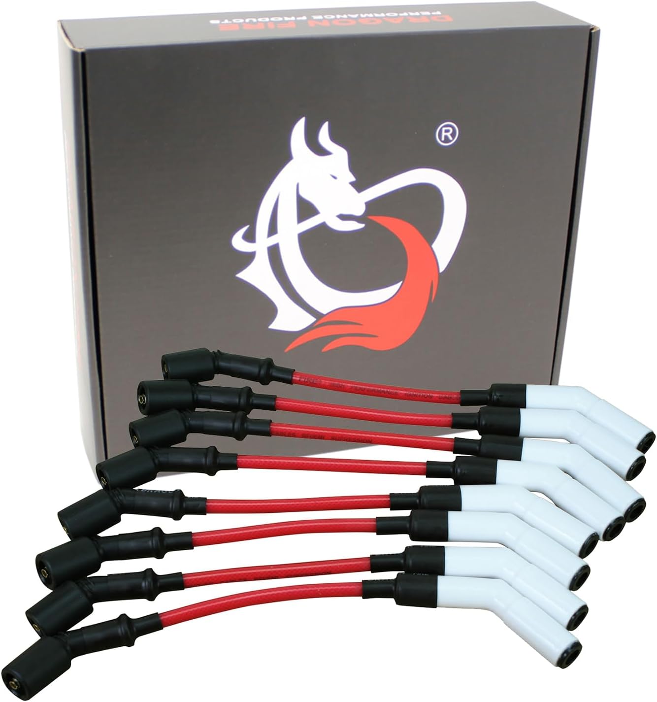 AIP Electronics Dragon FIRE Performance 12.5" 8.5mm HIGH Temp Ceramic Spark Plug Wire Set for 1999-2020 Chevy GM LS1 LS2 LS3 LT V8 Replaces 9070C OEM Fit PWJ202