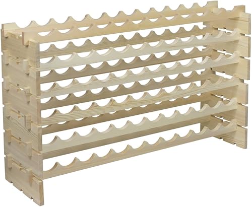 Miniatura 4 de JungleA - Estantería de vino apilable con capacidad para 72 botellas (6 x 12 filas, 72 botellas)