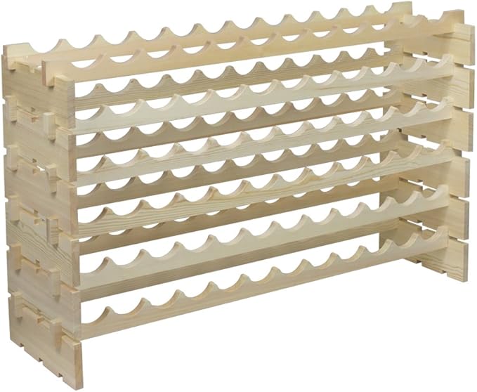 Estante para Vino JungleA, 72 Botellas, Madera de Pino, Piso miniatura 10