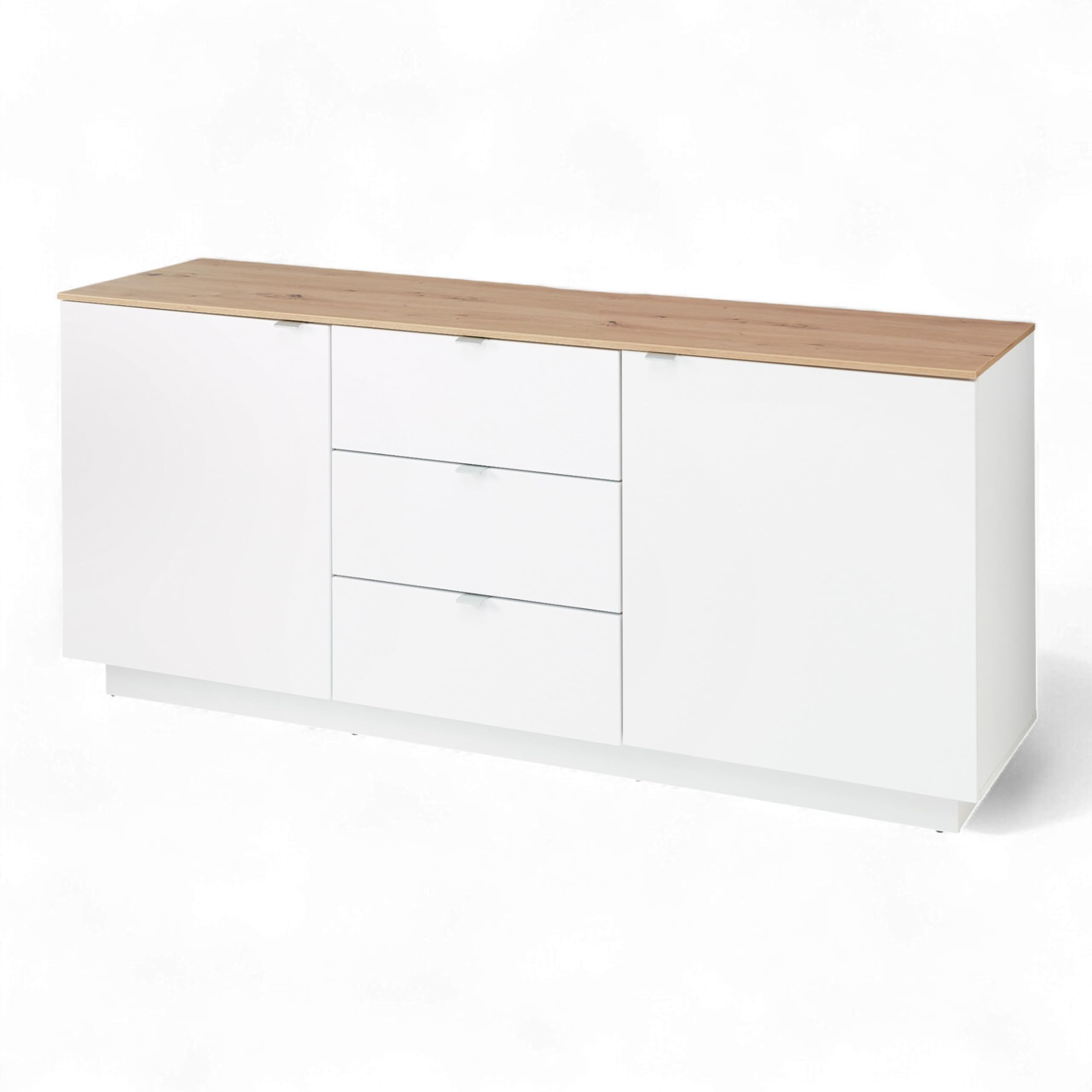 CORE TV-Sideboard in Weiß, Artisan Eiche Optik - Moderner Fernsehschrank mit Schubladen und viel Stauraum - 180 x 77 x 44 cm (B/H/T)