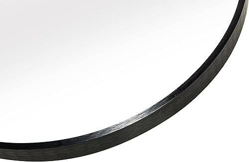 Miniatura 7 de FrameWorks Espejo de aluminio circular negro contemporáneo de lujo de 28"