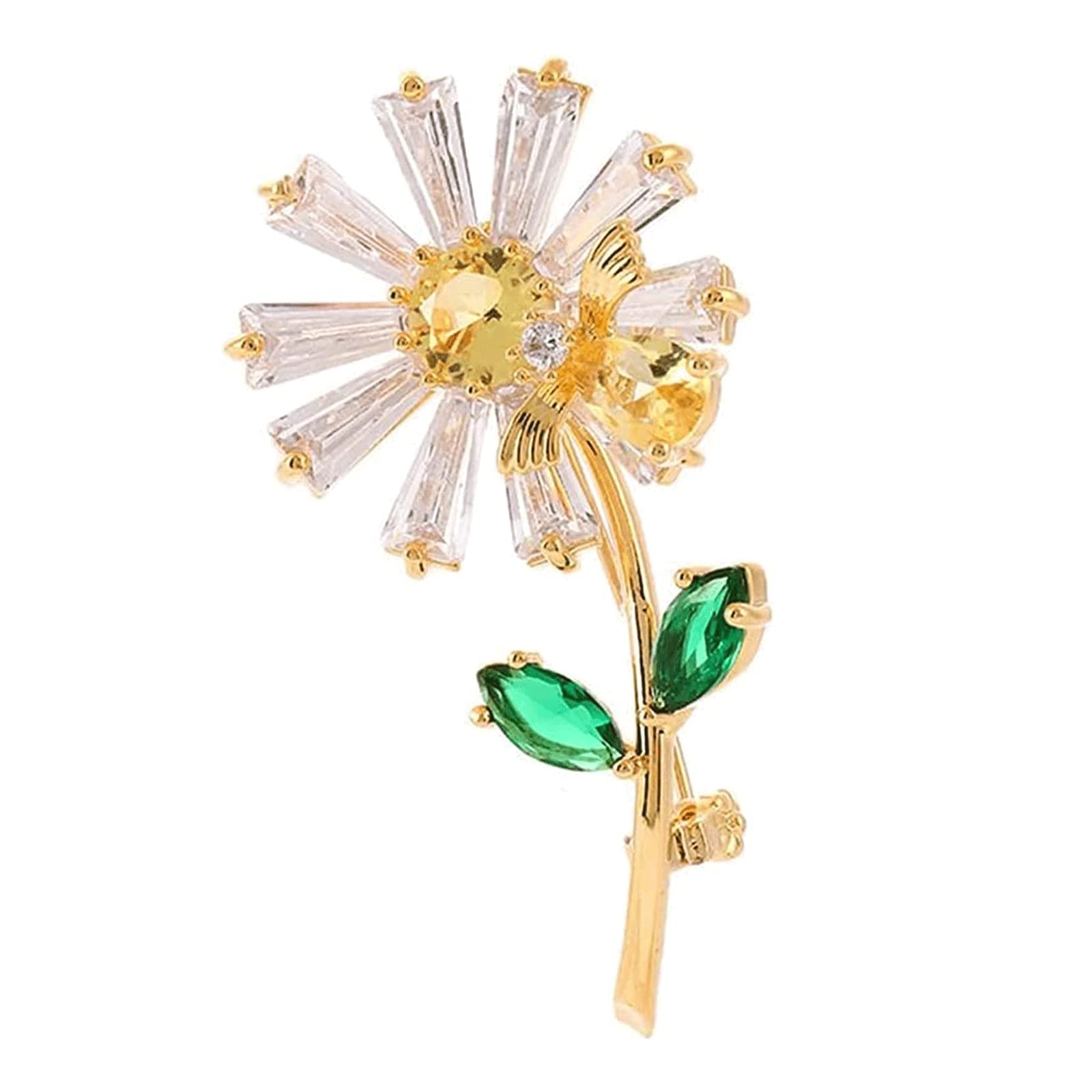 Broches con Forma de Margarita, Broche de Cobre, Pin de Collar a la Moda para Chal, Pin, Clips para Collar, Accesorios, Pin de Solapa para Banquete de Boda