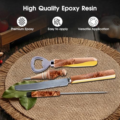 Image of Knife Handle Epoxy, Ideal for Knife Handle Applications, 6.7 Ounce Adhesive Set, High Impact Clear Resin Kit, A & B 2 Part Epoxy Glue, Rigid and Flexible Resin