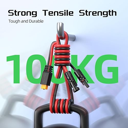 Miniatura 8 de Cable de extensión de carga solar a XT60 de 10 AWG de 25 pies, conector solar a XT60, cable adaptador para panel solar a batería LiFePO4, generador