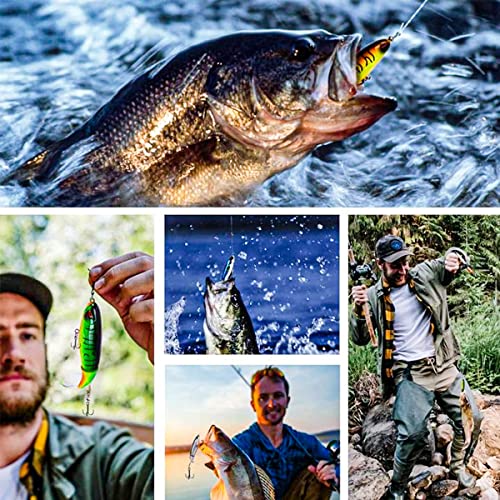 Topwater Fishing Lures for Bass Fishing with Storage Box, Whopper Popper Fishing Lure for Bass Catfish Pike Perch, Floating Pencil Bass Bait with Rotating Tail Freshwater or Saltwater - Image 6