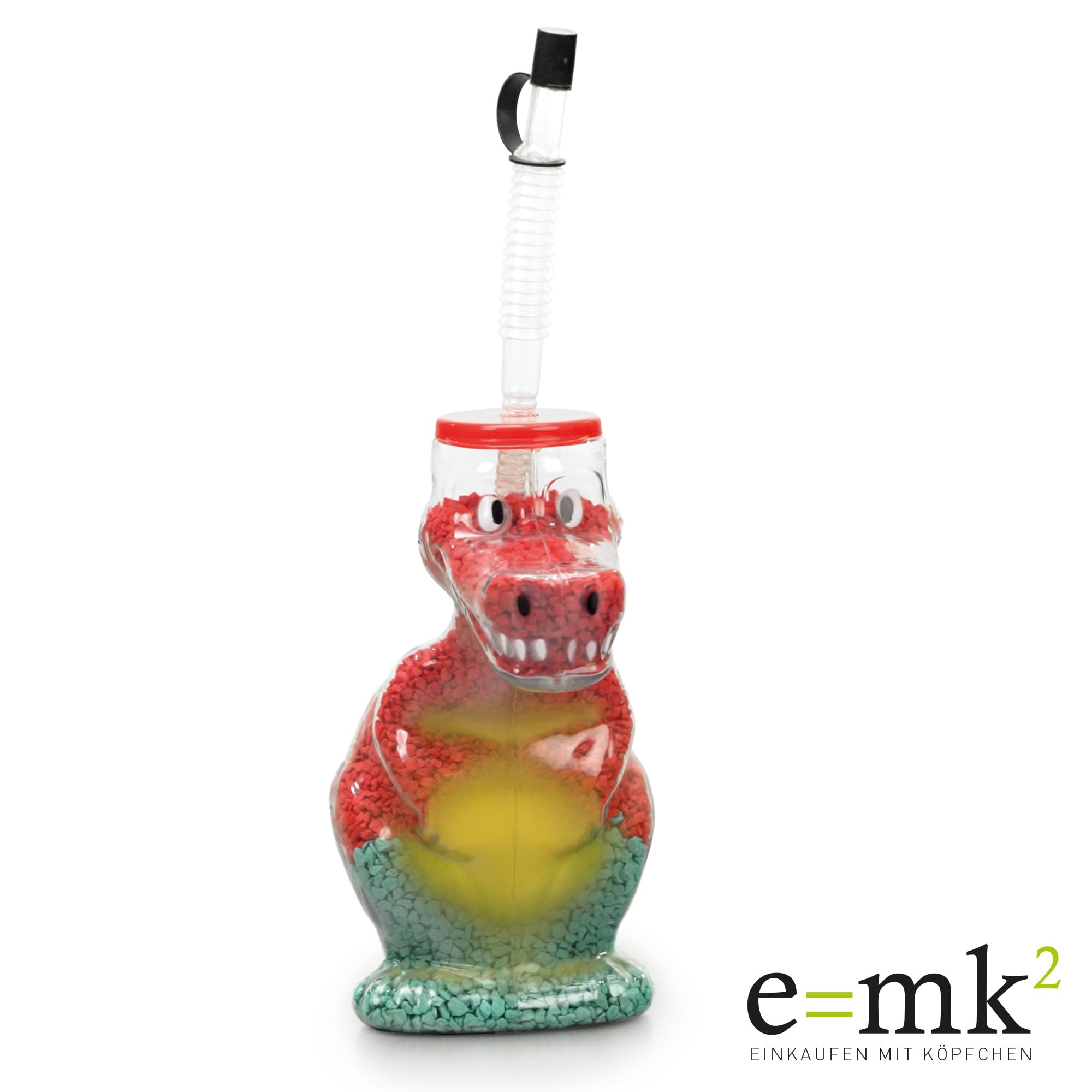 Dino Yardcup 0,6 l – 10 x kubek wielokrotnego użytku w kształcie dinozaura, kubek dla dzieci z pokrywką i otworem do picia, nie zawiera BPA, na slush, napoje bezalkoholowe i wydarzenia, idealny dla