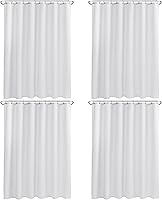 Nasitos 4 Pack Fabric Shower Curtain Liners 72x72 - Washable Water Resistant Cloth Liner, Hotel Quality Soft White with 8 Magnets