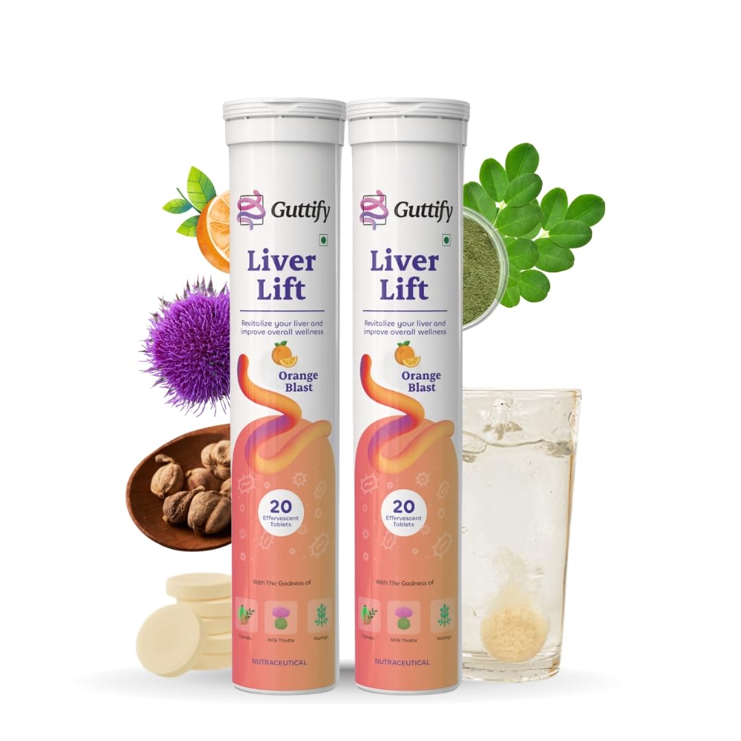 Liver Lift Orange Blast Effervescent Tablets with Triphala, Milk Thistle and Moringa for Liver Wellness, Detox Action, Metabolism Balance | 20 Tablets — Amazon image 11
