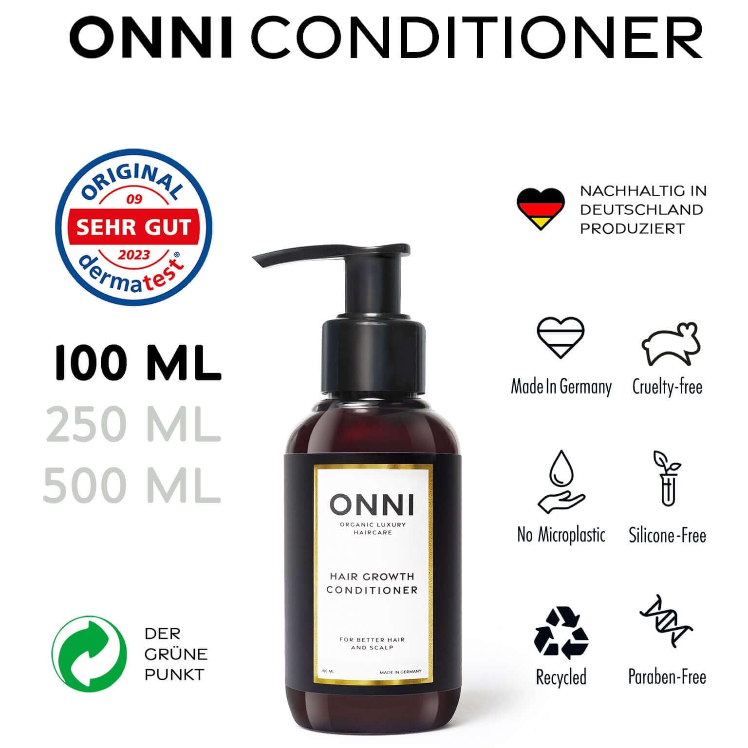 ONNI TESTERSET CLASSIC | Organic Hair Growth Shampoo, Haarmaske, Conditioner, Serum | Der ONNI Effekt bekannt aus der Presse