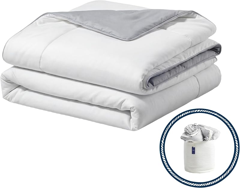 Vesta All-Season Silk Comforter, Quilt and Duvet Insert for Hot Sleepers, 100% Silk Fill with 100% Cotton Shell, Luxuriously Soft, Moisture-Wicking, Grey, Silk Weight: 3.2lbs - Queen Size (90" x 90")