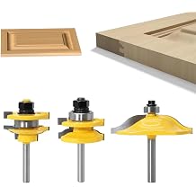 Router Bit Set of 3 1/4" Shank Raised Panel Cabinet Door Router Bit Ogee Rail Tile Router Bit Set for Woodworking