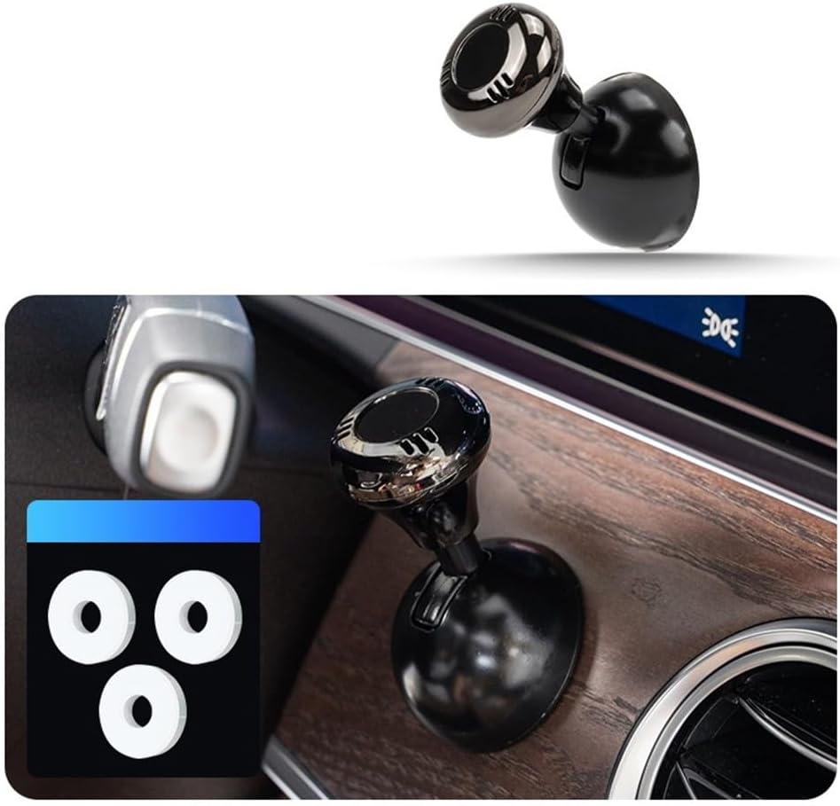 Metal Push Button Protector for Car One-Button Start Rocker, Push Button Start Cover with Car Perfume Holder Key, Decorative Starter Button in Gold/Red/Black/Silver(Black)