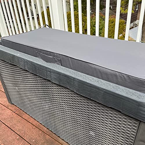 Faible Poisson Outdoor Bench Cushion, 42 X 18 Inch Waterproof Porch Swing Cushions Garden Patio Furniture Cushions With Handle And Anti-Slip Straps For Indoor Backyard Seat Pads, Dark Grey #TOP5