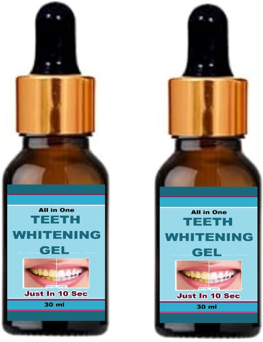 Instant Teeth Whitening Just In 10 Sec.Serum, 30ml Herbal, Enamel Safe, Fast-Acting Stain Concealing Formula for a Brighter Smile (2, 30)
