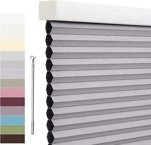 Tonature Persianas enrollables celulares de tamaño personalizado, persianas opacas sin cordones, protección UV, impermeables, con diseño de panal