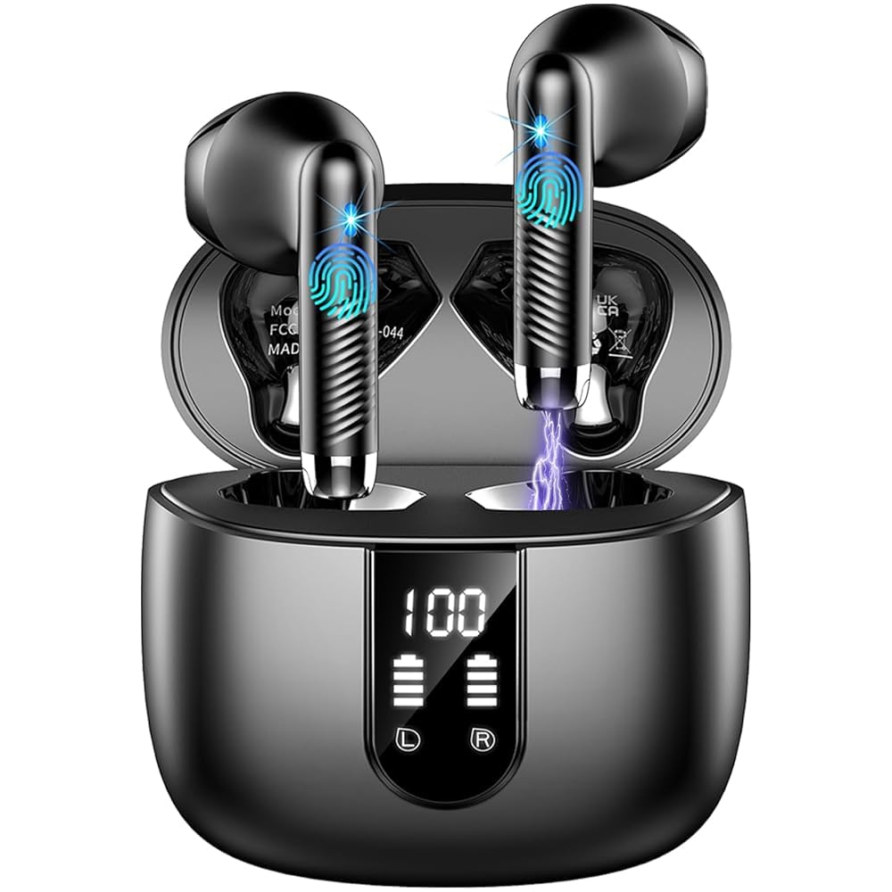 Drsaec Bluetooth 5.4 Kopfhörer, 6D Tiefer Bass In Ear Kopfhörer Kabellos Bluetooth 2026 Neu 56 Std Kabellose Kopfhörer mit 4 ENC Mic, Noise Cancelling Ear Buds, USB-C, IP7 Wasserdicht Sport Ohrhörer