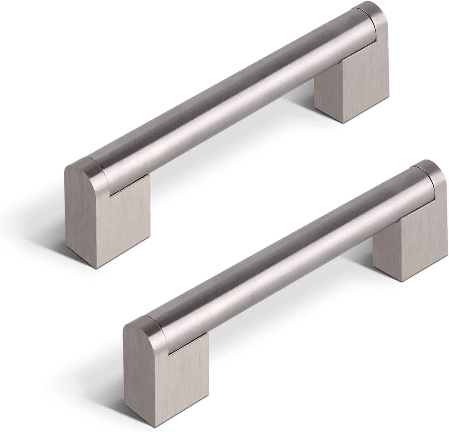 Knobonly 30 Pack 3-3/4" Hole Center Drawer Pulls Handles Stainless Steel Kitchen Cupboard Cabinet Pulls, Overal Length 5-1/4inch, Boss Bar Euro Style Dresser Handles for Bathroom