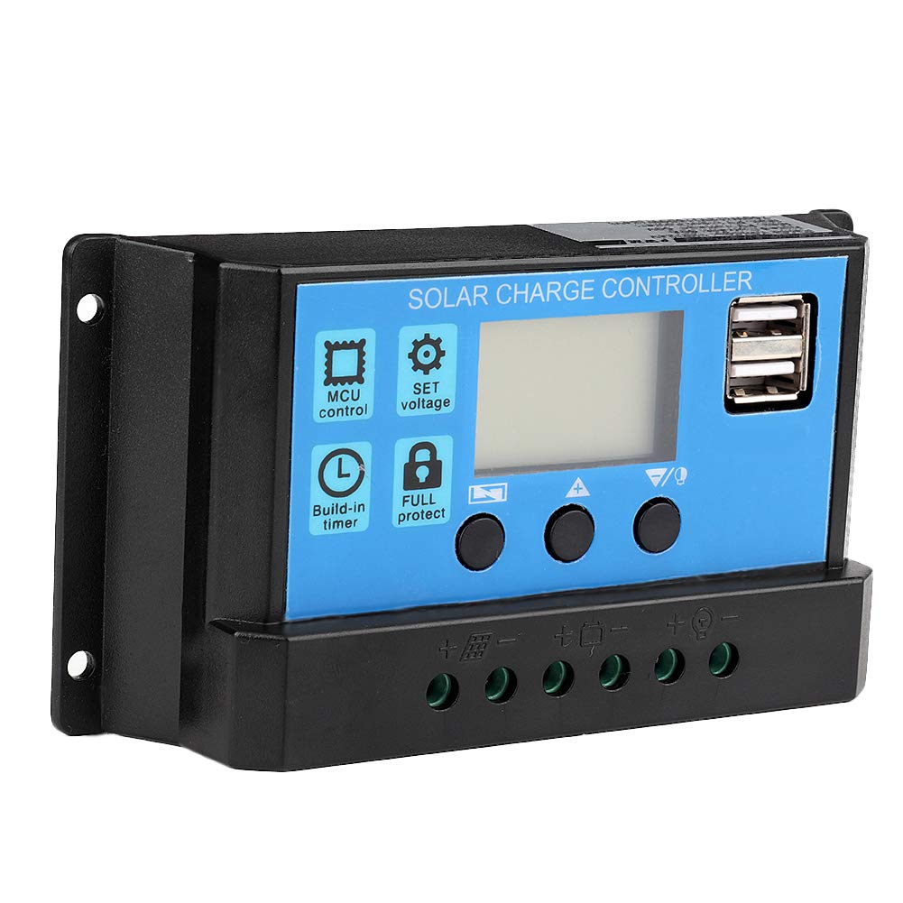 Solarladeregler, PWM Solarbatterieladegerät 60A/50A/40A/30A/20A/10A 12V 24V Auto Solarladeregler PWM-Controller(60A)