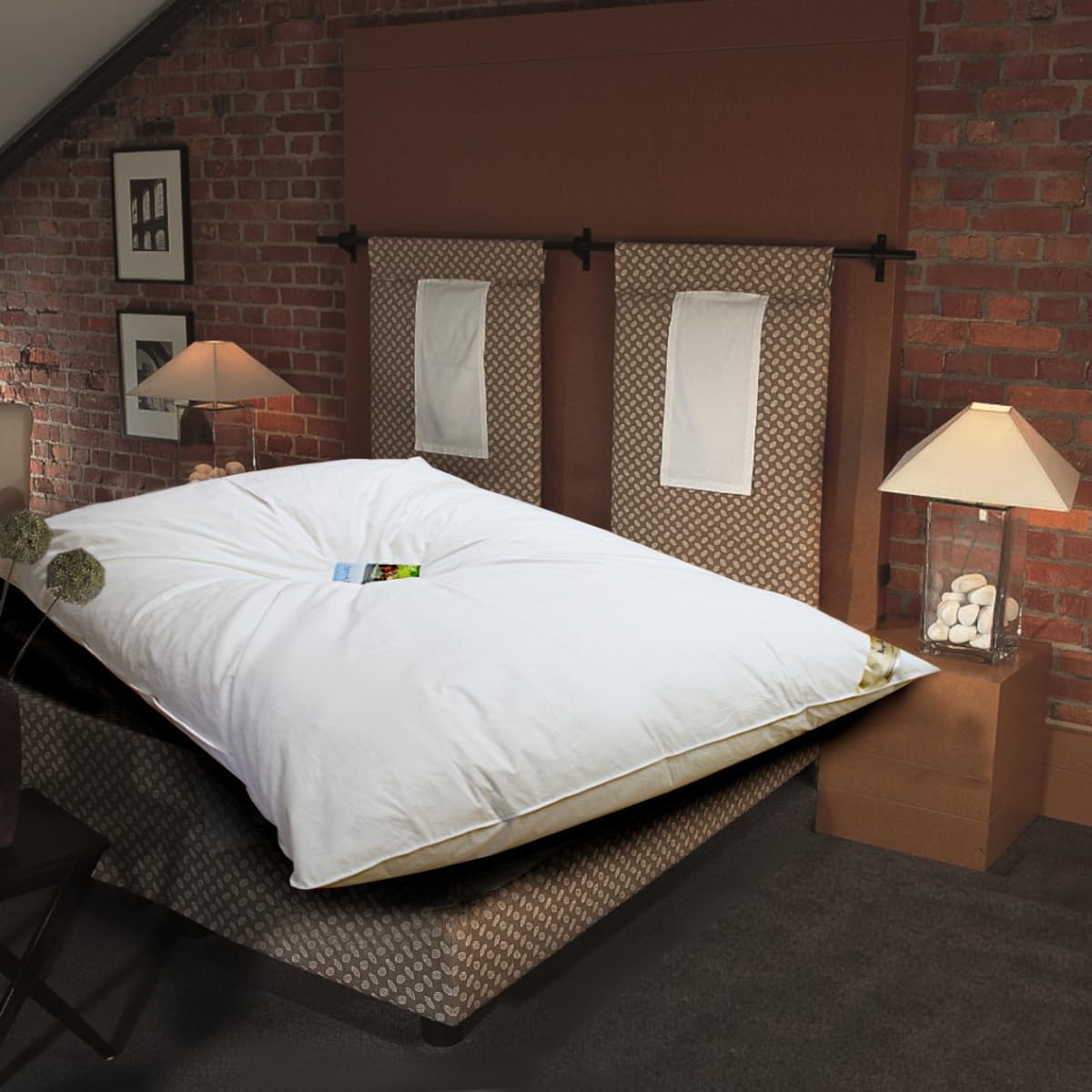 Meivita Ballonbett in 135×200 cm mit 3000 Gramm Füllung aus weißen neuen Gänsefedern – 100% Federn Klasse 1, Federbett, Oberbett, Winterbett,…