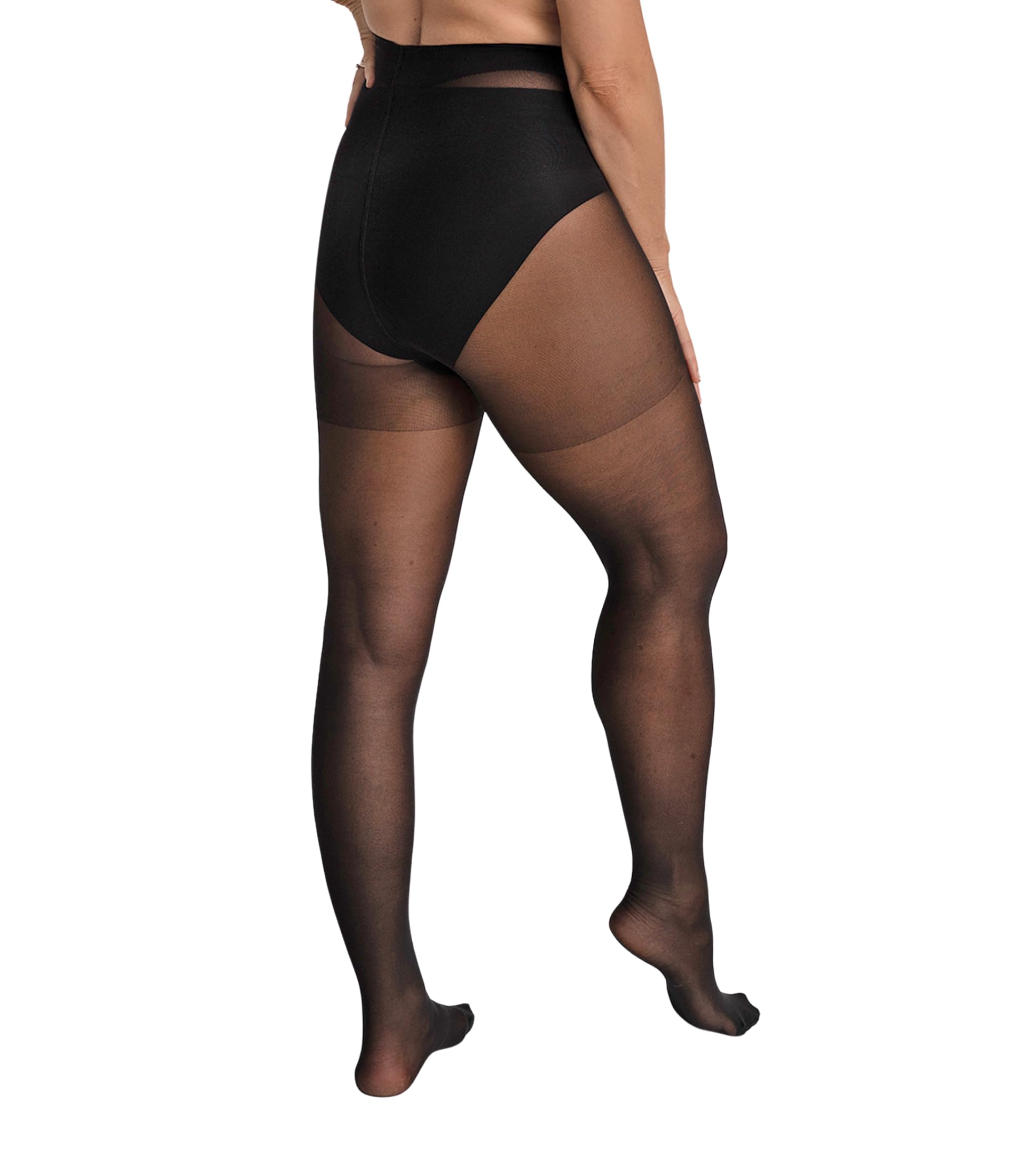 Conturve Women's Black 30 Denier Tear-Proof Shaping Tights
