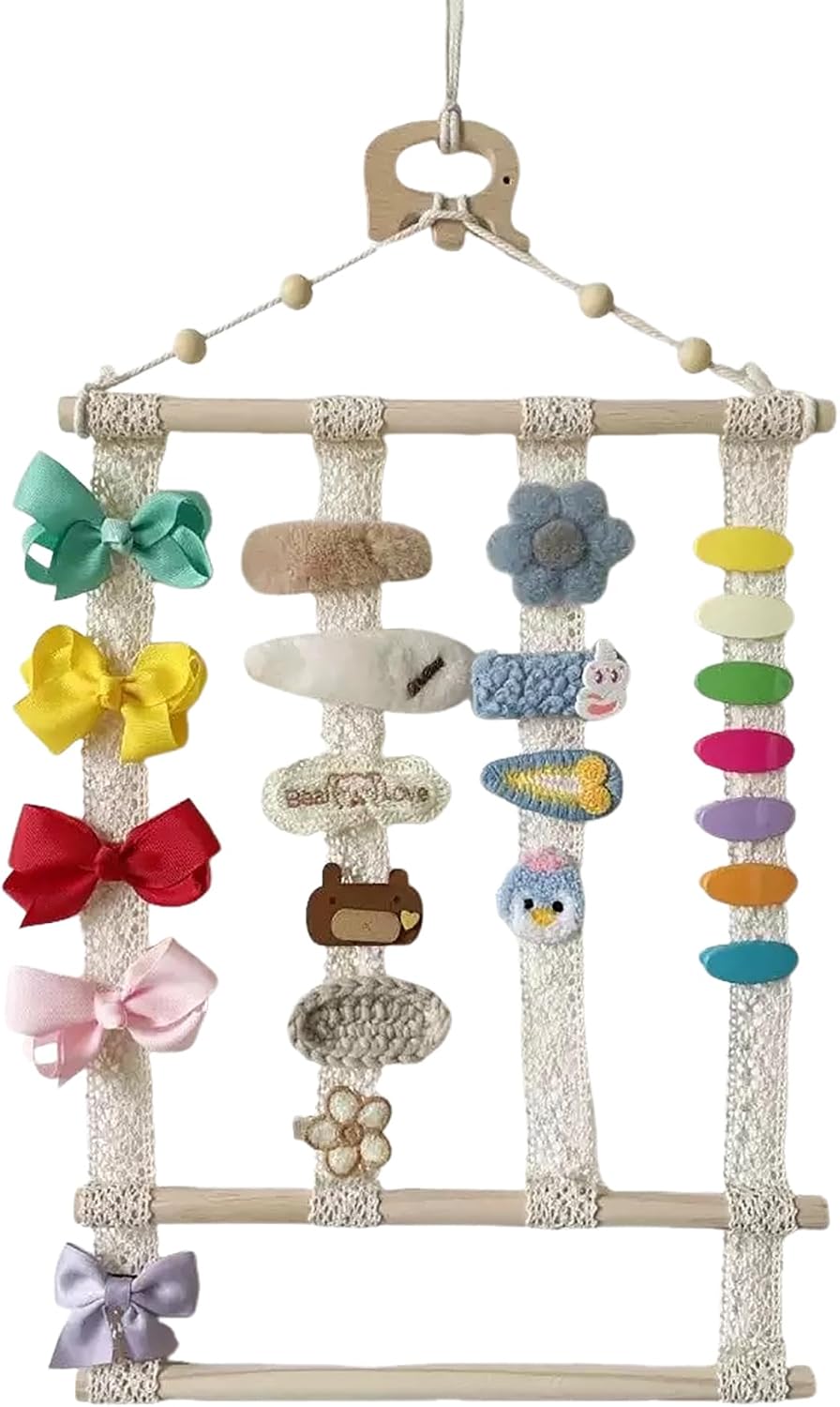 Hair Claw Clip Organizer, Headband Wall Hanging Holder Hair Bows Jewelry Organizer Storage Home Decor for Girls College Dorm (1, Elephant hook) image 5