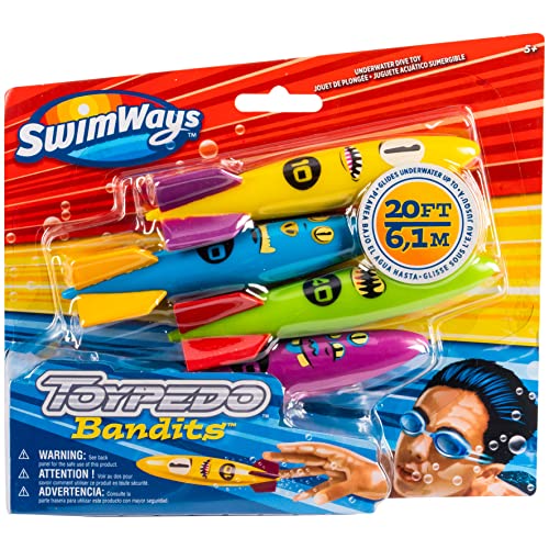 Swim Ways ToyPedo Bandits, 4 Torpedos, Tauchspielzeug für Kinder ab 5 Jahren