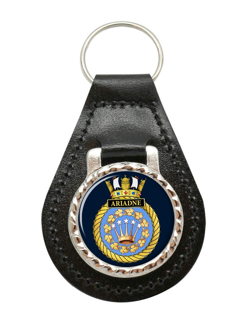 Giftshop UK HMS Ariadne, Royal Navy Leather Key Fob