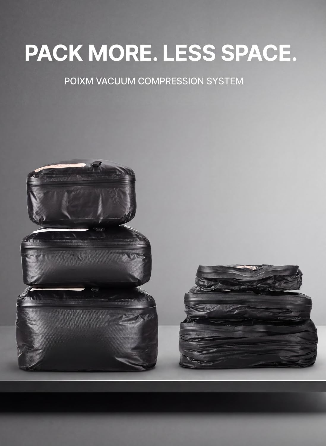Bolsas de vacío para viajes con bomba inalámbrica, cremallera abierta de 180°, impermeable IP67, bolsas de compresión reutilizables que ahorran espacio para mochila, maleta, almacenamiento en el