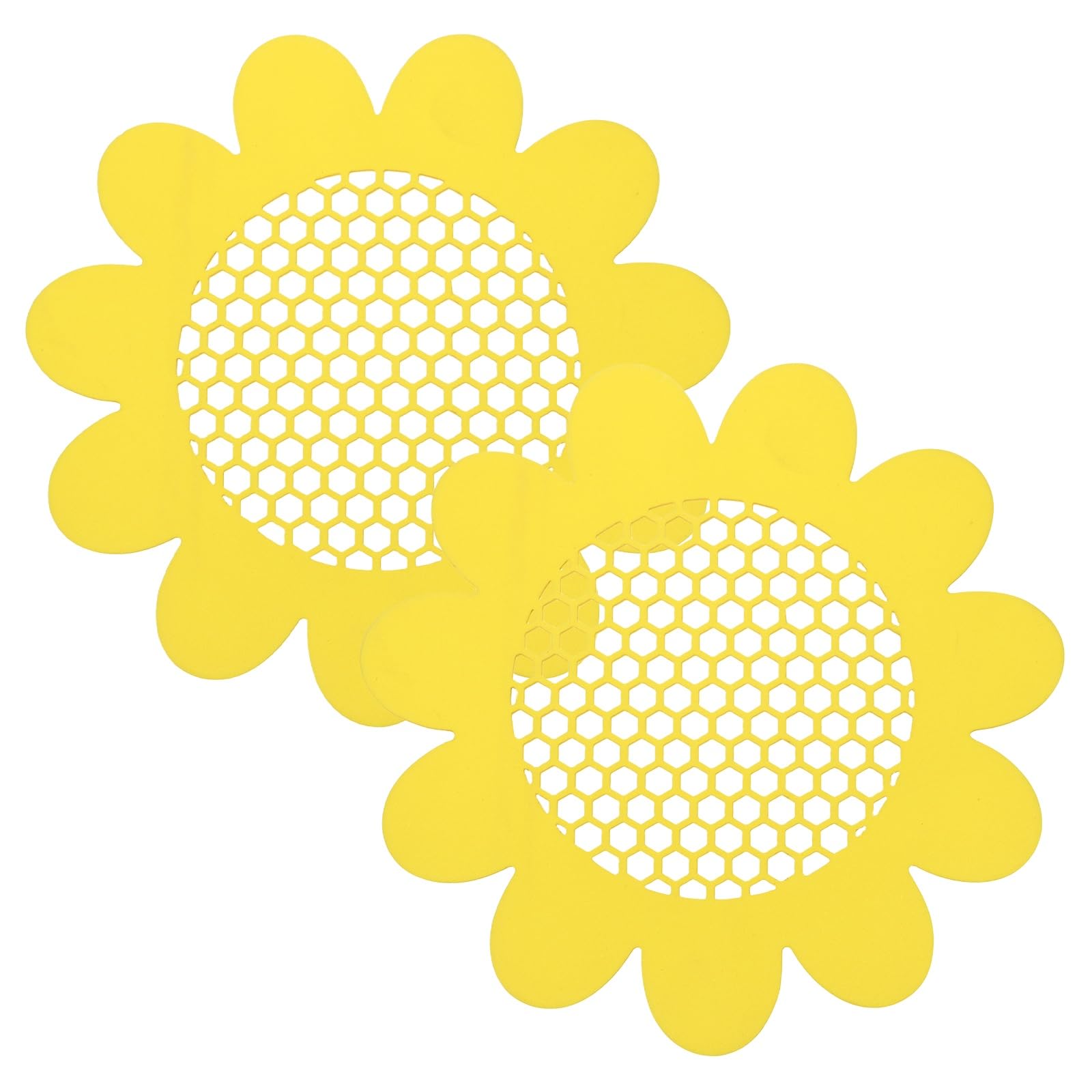 M METERXITY 2-Pack Floating Bee Island, 22x22cm/8.66x8.66 Inch Plastic Floating Bee Watering Station for Feeding/Butterfly Bath/Outdoor Garden Decor [Yellow]
