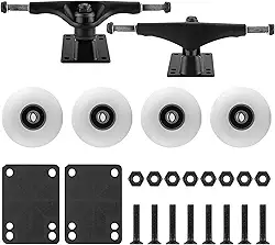 Caminhão de skate, rodas de skate de 52 mm adequadas para skatistas, serve para deck de 19 a 20 cm, rolamentos de skate, almofadas de skate, kit de iniciante combo de hardware de skate durável