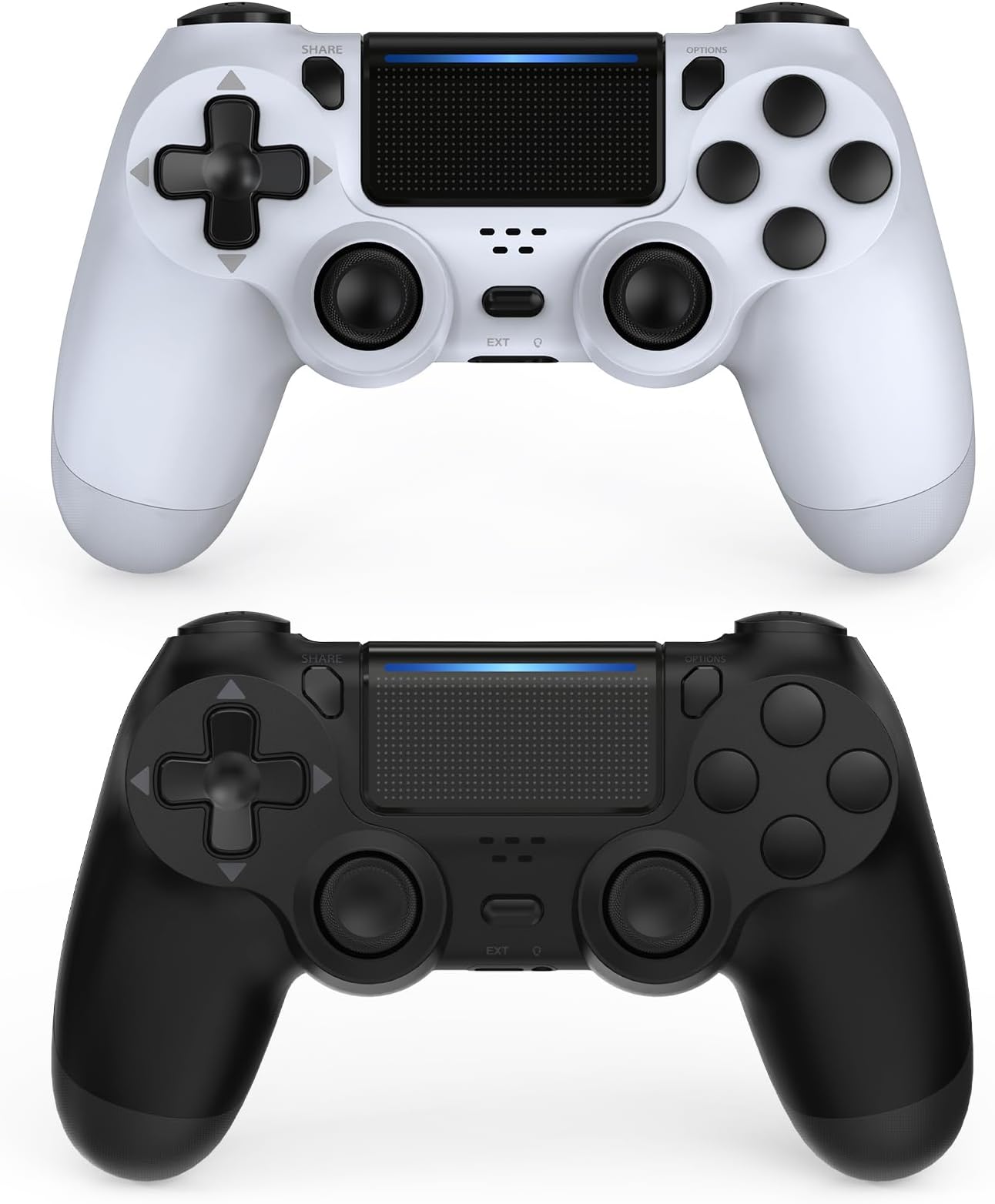 Wuthur 2 Pack Wireless Controller Compatible with PS4/Pro/Slim - Black & White