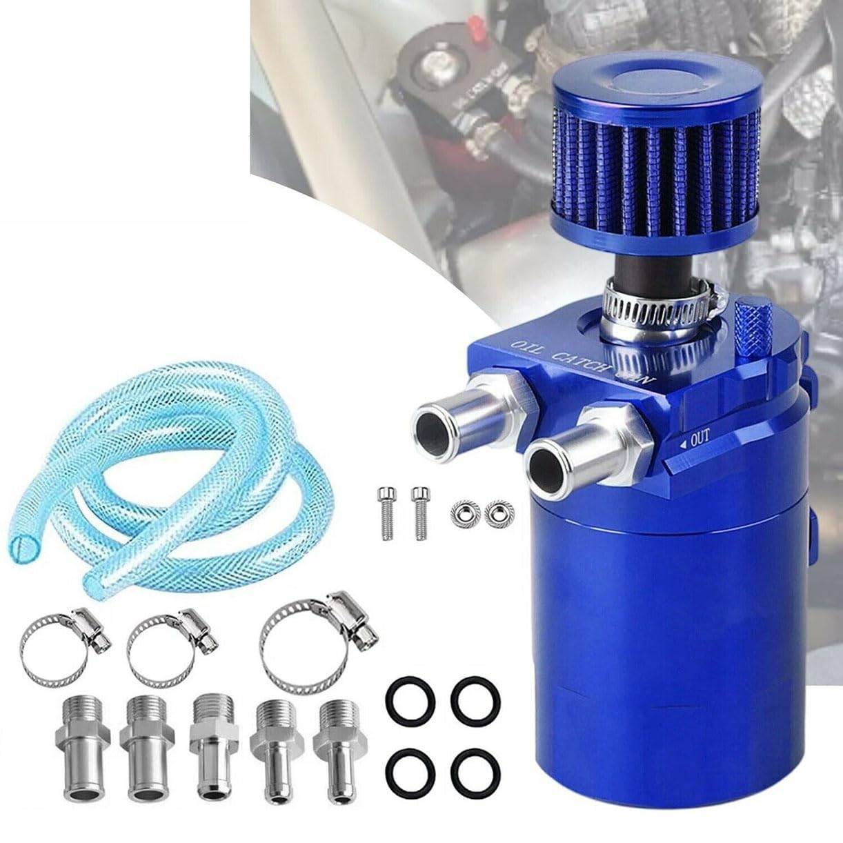 BXQDAM Car oil collection tank,Fuel Tank Filter,Car Fuel Tank Fittings,for Daihatsu Yrv Scion Venza Datsun Sirion Terios Serion,All blue with air filter