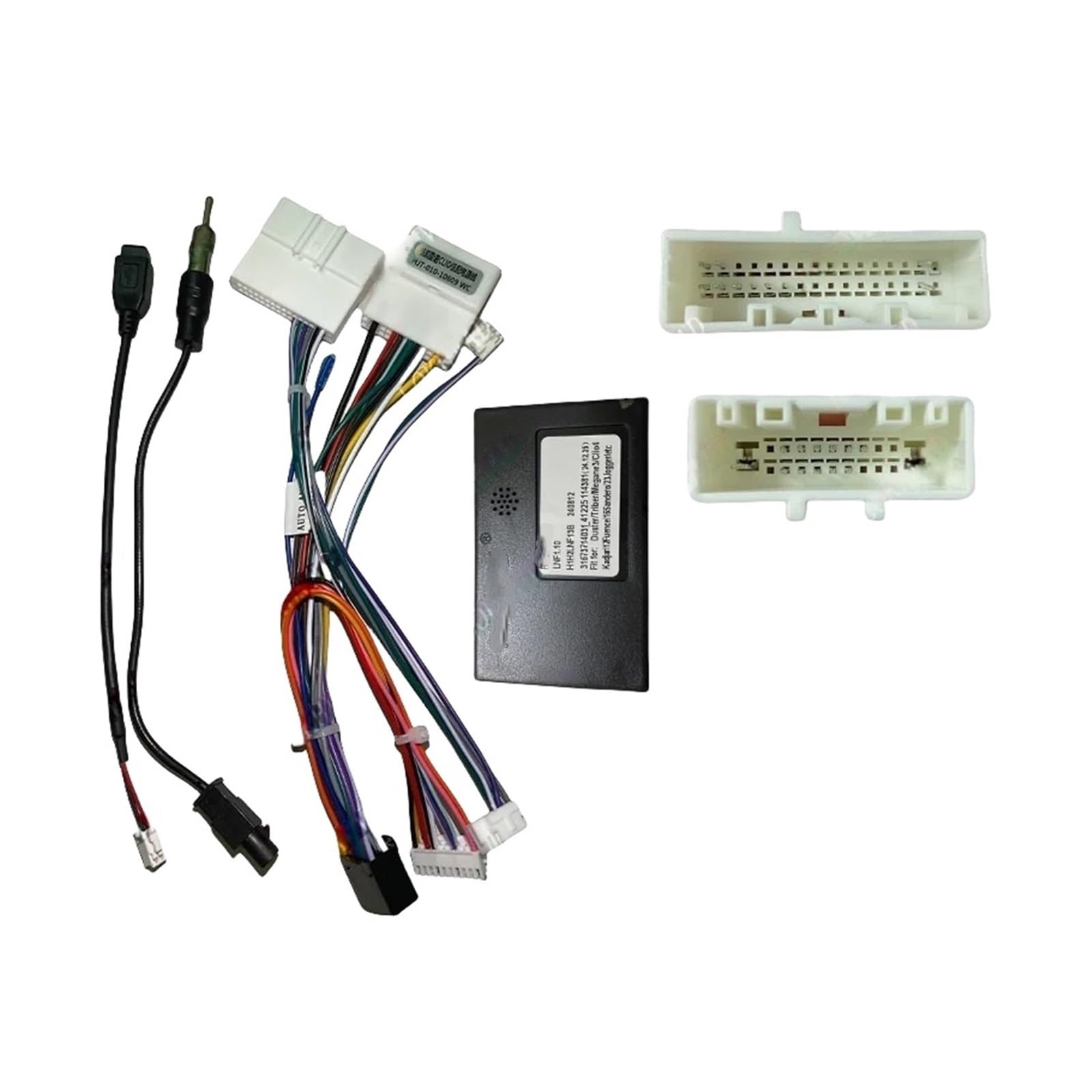 Android-Autoradio-Canbus-Box-Decoder, Kompatibel Für Renault Kadjar 2016–2017 Captur/16-poliger Kabelbaumstecker, Stromkabeladapter