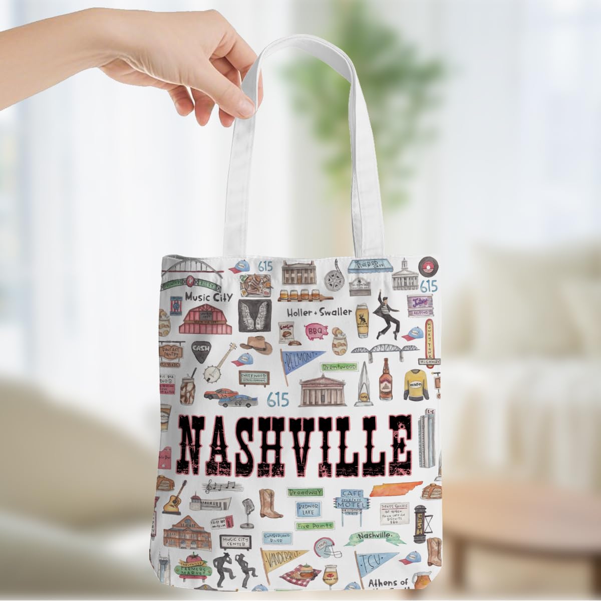 Chicago Nashville Italy Paris New York Las Canvas Tote Bag Travel Souvenir Bags for Women Grocery Bags