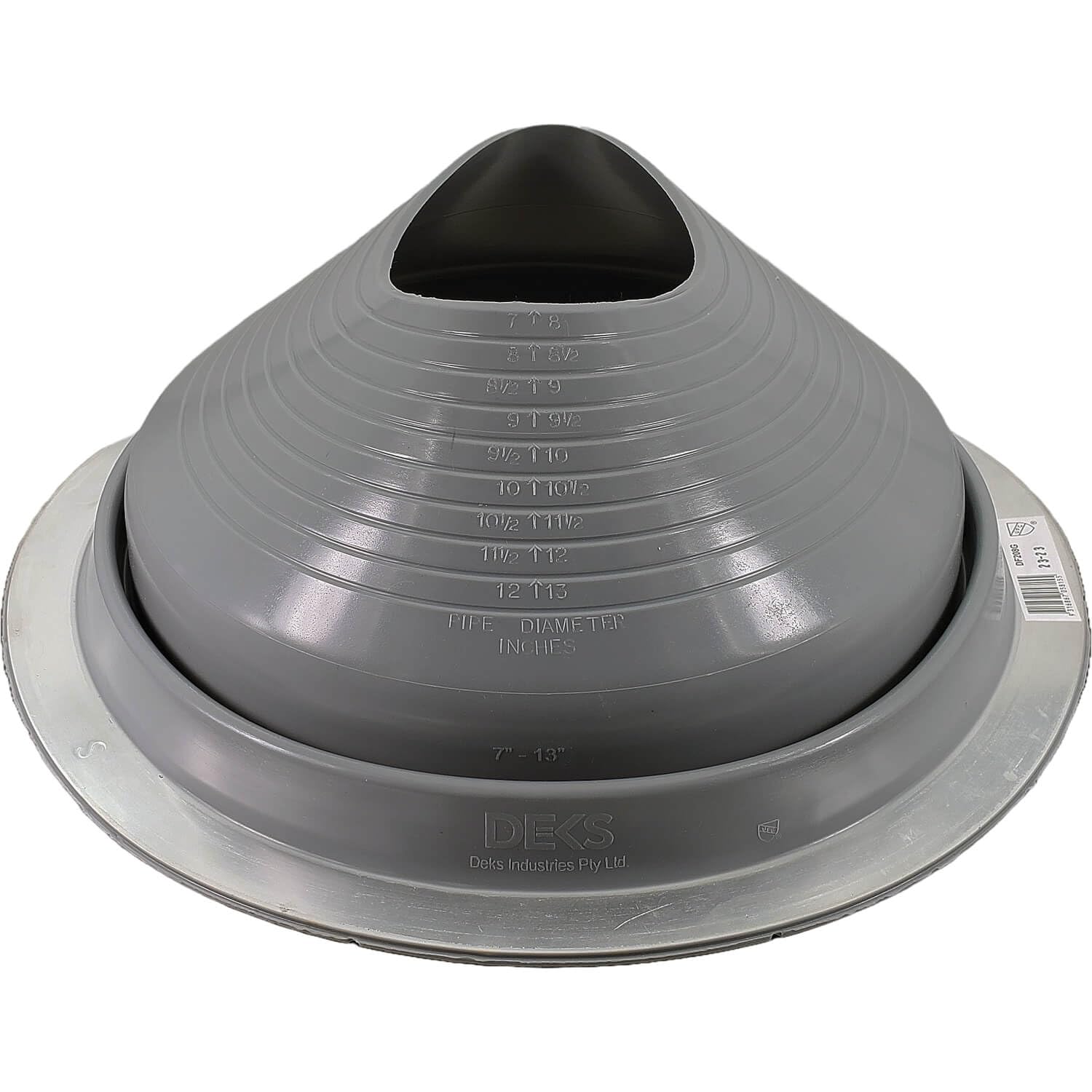 #8 (7"-13") Gray Round HIGH Temp Silicone Flexible Pipe Flashing Dektite Metal Roof Jack Pipe Boot-Metal Roof Flashing (DF208G)