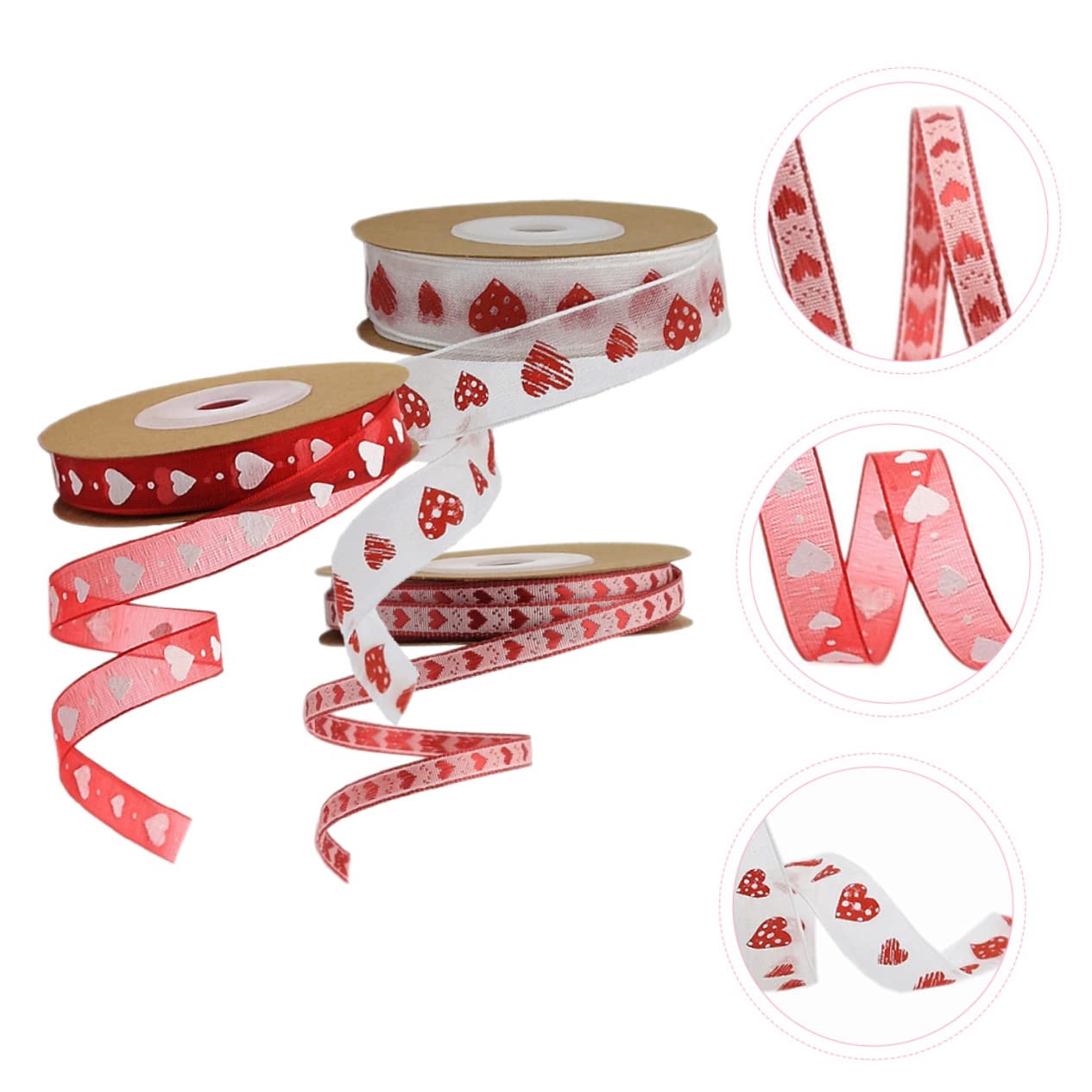 NUOBESTY 9rollen Valentinstag Herzband Liebe Herzmuster Dekoratives Geschenkband Teiliges Für Party Und Hochzeitsdekoration Hochwertiges Und Langlebig