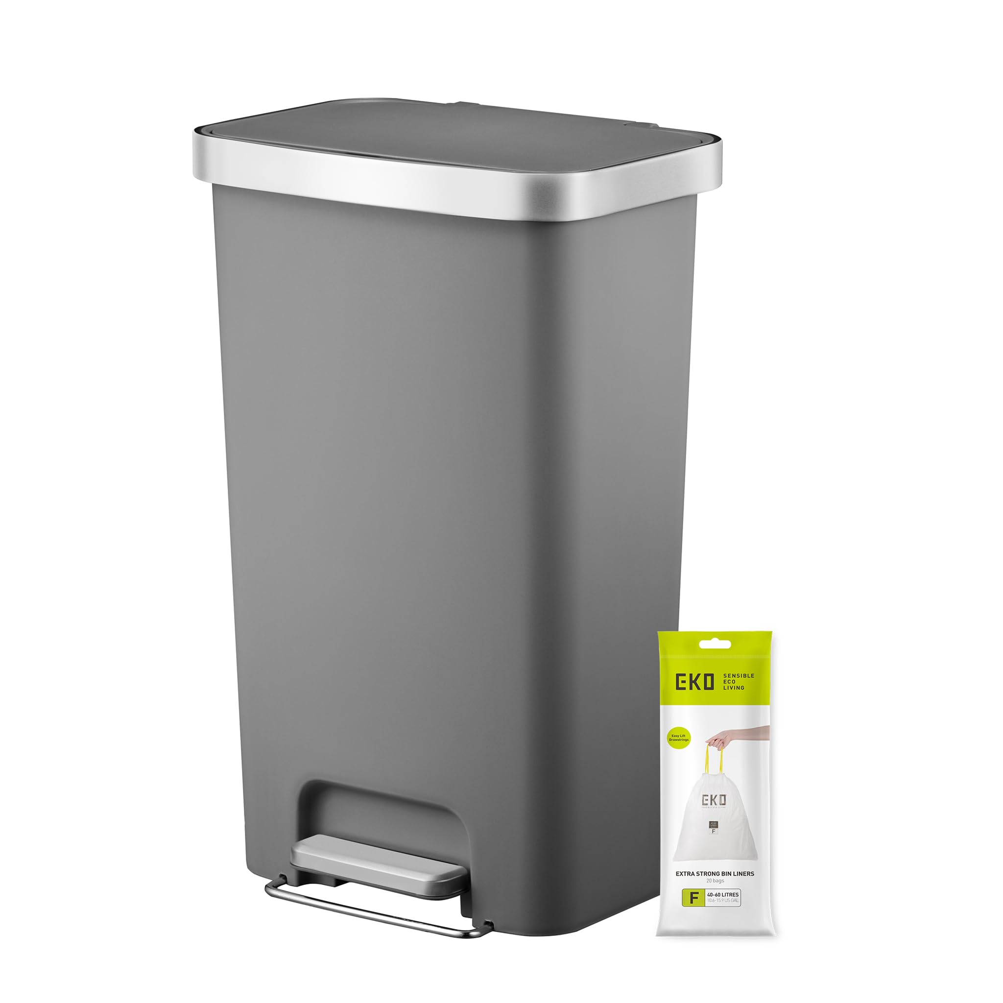 Eko Hana Recycling Pedal Bin 45L - Dark Grey