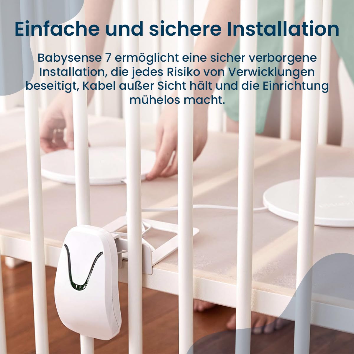 Babysense 7 Baby-Atembewegungsmonitor, Echtzeit-Warnungen, Ganzen Betts mit 2 Sensormatten