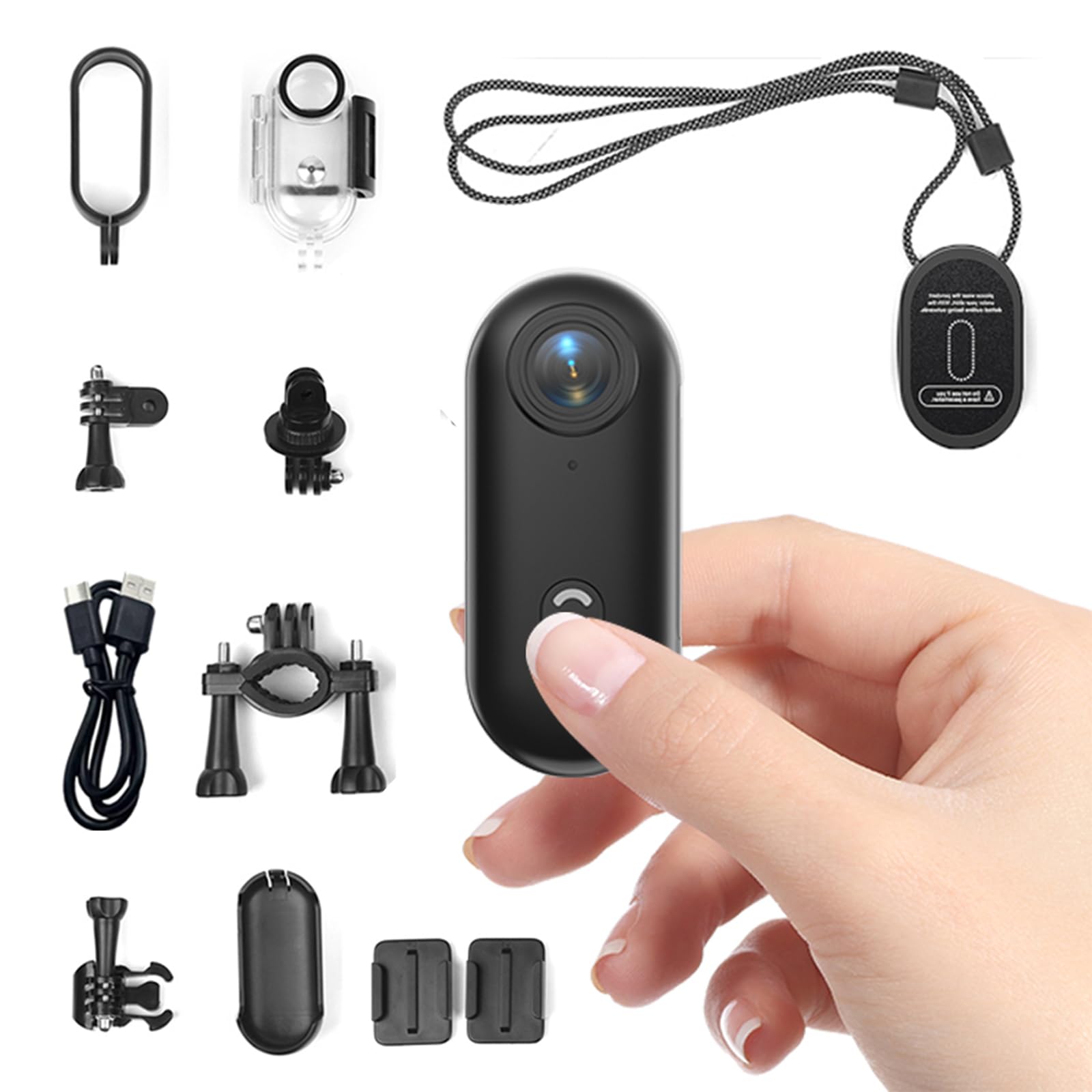 Zeerkeer Cámara Deportiva 4K WiFi, Mini Cámara de Acción POV con Imán Colgante y Clip, 120° Gran Angular para Casco de Moto