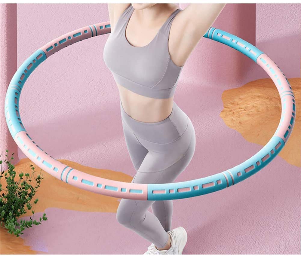 Hula Hoop Adults matures, 1-5 kg ​​Hula Hula de Remise en Forme réglable pour la réduction de Poids 6 pièces Amovible Hoola Hoopa Hoops Pneus pour Fitness/Sports/Abdomen Façage, Fosse de co