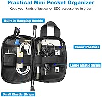 Vista 2 de Tactical EDC Pocket Organizer Pouch, Mini Small Tool Storage Pouch Bag Portable Nylon Molle Compatible Military Utility Pouch for Electronic